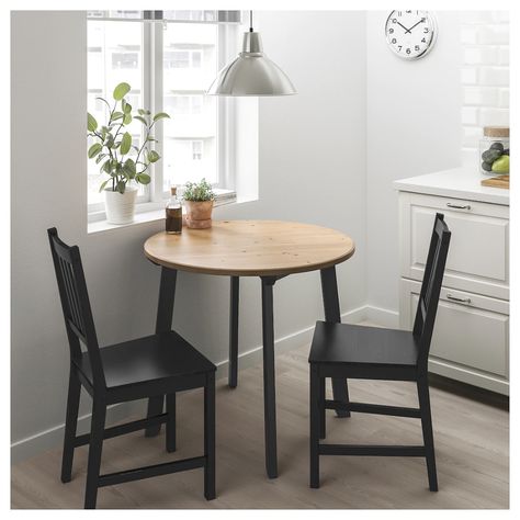 GAMLARED / STEFAN Table and 2 chairs - light antique stain, brown-black - IKEA Small Dining Table Set, Small Table And Chairs, Table And 2 Chairs, Ikea Table, Small Kitchen Tables, Small Dining Area, 타이포그래피 포스터 디자인, Small Dining Table, Dining Room Small