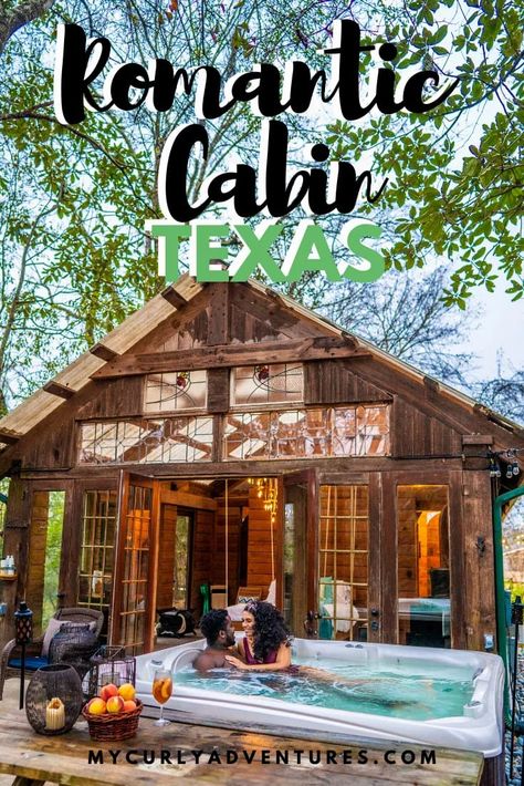 There’s nothing quite as perfect as a romantic getaway in a secluded cabin surrounded by nature and your own private hot tub! Located close to all the fun of Beaumont Texas, is a quiet retreat in Lumberton. This Airbnb glamping spot offers all you need for a trip for the memories! And you can even book the area for your wedding or honeymoon! Secluded Cabin Romantic Getaways, Honeymoon Cabin Romantic, Texas Weekend Getaways Romantic, Airbnb Glamping Ideas, Glamping In Texas, Texas Honeymoon Destinations, Romantic Hot Tub Ideas, Romantic Cabin Getaway Ideas, Romantic Getaways In Texas