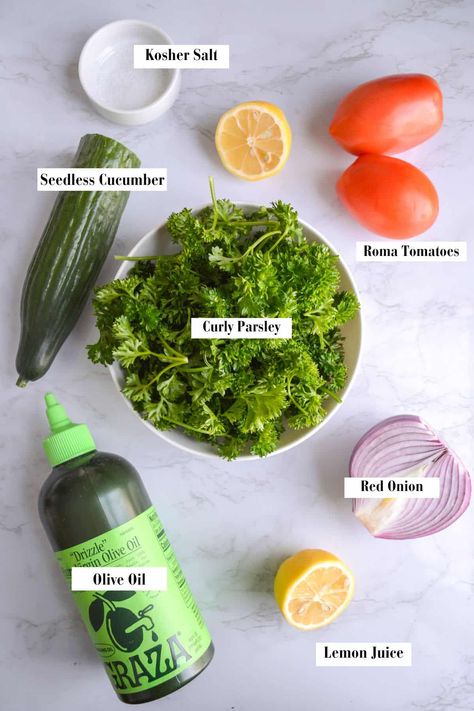 Easy Grain-Free Tabbouleh Salad Recipe (Tabouli) - Earthly Provisions Bulgur, Tabouli Recipe, Tabbouleh Salad Recipe, Mediterranean Salad Recipe, Tabouli Salad, Salad Buffet, Tabbouleh Recipe, Hummus And Pita, Baked Falafel