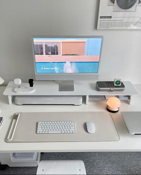 Organisation, Imac M1 Desk Setup, Futuristic Workspace, Desktop Setup Aesthetic, Clean Desk Setup, Imac Office, Futuristic Desk, Imac Setup, Imac Desk