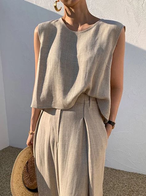 Loose Sleeveless Top, Two Piece Sets Summer, Knit Lace Dress, Wide Leg Pant Suit, Ruffle T Shirt, High Waist Wide Leg Pants, Office Outfits Women, Oversize Women, Ruched Bodycon Dress