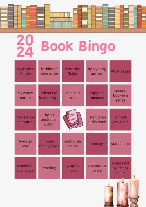Book Journal Bingo, Book Bingo 2024, Book Bingo Challenge, Book Challenge Template, Summer Book Challenge, Journaling Goals, Book Checklist, Book Bingo, Bingo Books