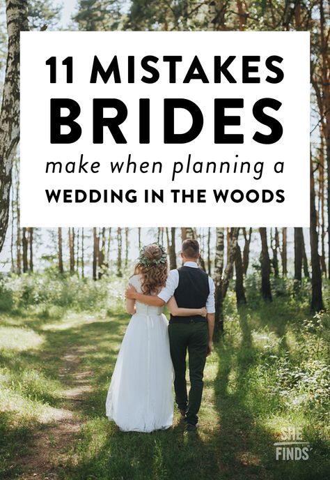 11 Mistakes Brides Make When Planning A Wedding In The Woods Wedding Color Schemes Summer, Forest Theme Wedding, Enchanted Forest Wedding, Plan A Wedding, Woodsy Wedding, Camp Wedding, Fairy Wedding, Forest Theme, Outside Wedding