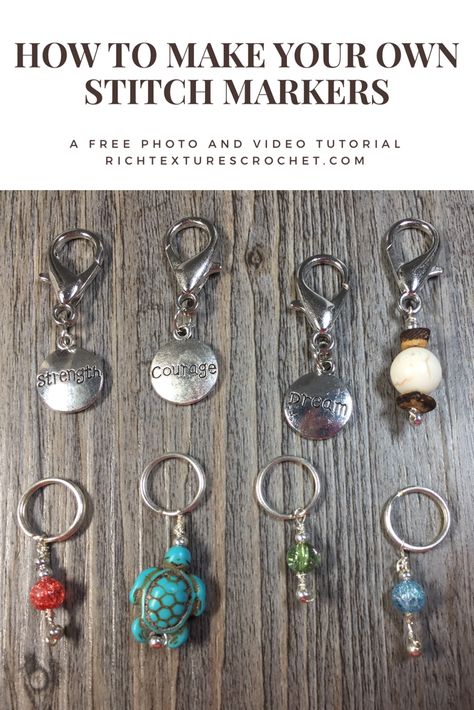 Fimo, How To Make Stitch Markers, Beaded Stitch Markers, Knitting Mosaic, Stitch Markers Diy, Diy Stitch, Knitting Markers, Crochet Stitch Markers, Stitches Design