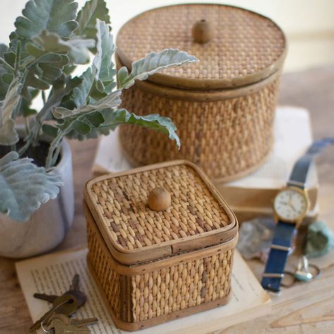 Cane Baskets, Justina Blakeney, Bathroom Necessities, Round Basket, Shabby Chic Farmhouse, Chic Farmhouse, Antique Farmhouse, Functional Storage, Basket Sets