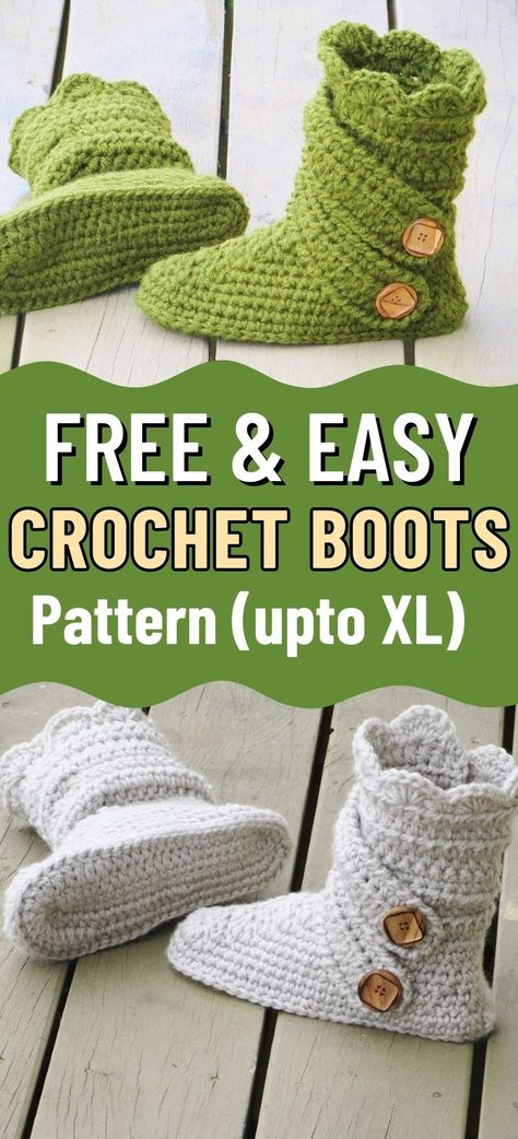 This crochet slipper boots free pattern will make the perfect gift for women. This simple DIY tutorial for crochet boties for women is easy to understand with lots of pictures. Try these chunky Ugg style boots today. crochet boots! crochet slippers|crochet womans boots| crochet slipper socks Amigurumi Patterns, Crochet Boots Free Pattern, Crochet Socks Tutorial, Crochet Slippers Adult Free Pattern, Slipper Crochet, Crochet Sock Pattern Free, Crochet Boots Pattern, Diy Crochet Slippers, Crochet Slipper Boots