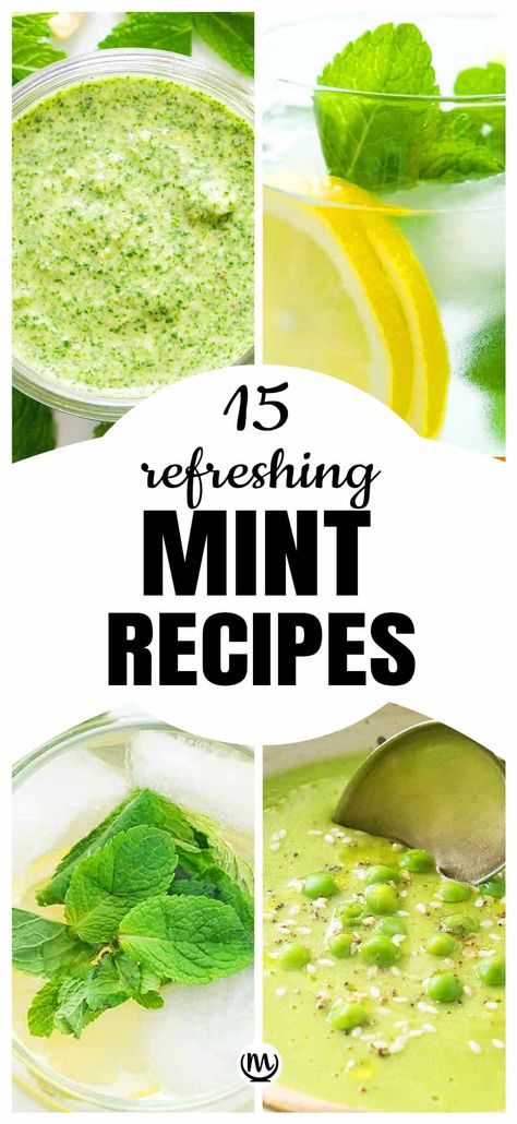 Thai Mint Recipes, Appetizers With Mint, Mint Food Recipes, Salads With Mint Leaves, Dried Mint Recipes, Recipes With Spearmint Leaves, How To Use Fresh Mint, Fresh Mint Desserts, Mint Leaf Recipes