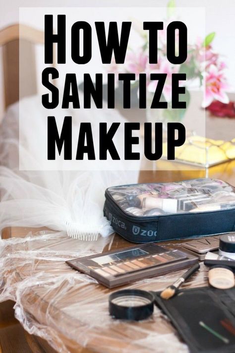 How to sanitize makeup                                                                                                                                                                                 Mehr Diy Makeup Brush Cleaner, Make Up Diy, Make-up Kit, Diy Makeup Brush, Festival Make Up, Make Up Palette, Makeup Artist Kit, Colors Hair, Freelance Makeup Artist