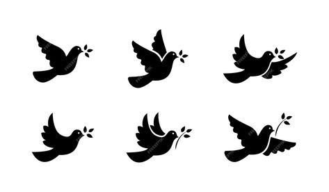 Premium Vector | Black dove icon set. peace symbol collection. flying pigeon with branch icon set. vector graphic eps 10 Pigeon, Peace Pigeon, Flying Pigeon, Animal Icon, Peace Dove, Psd Icon, Icon Set Vector, Vector Photo, Icon Set