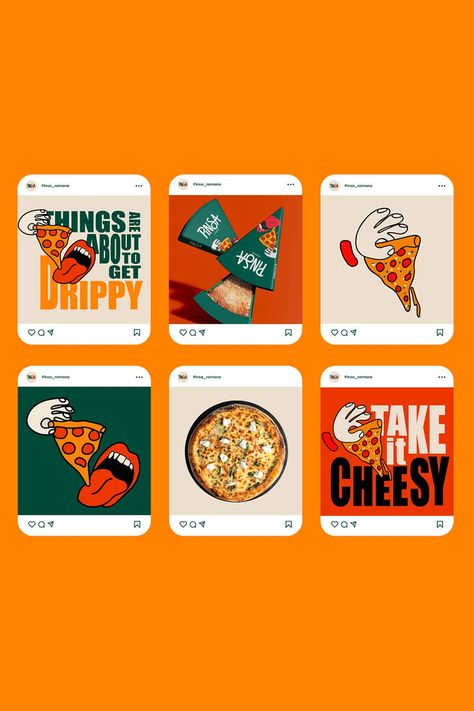 Fast Food Menu Design, Ui Website Design, Posters Conception Graphique, Pizza Branding, Ui Website, Instagram Branding Design, Branding Behance, Restaurant Social Media, Social Media Branding Design