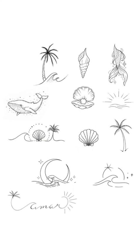 #tattoo #tattoos #inked #tattooart #tattooed #tattooideas #tattoodesign #tattooinspiration #tattoosleeve #tattooflash #inkedgirls #tattooedwomen  #InkLaughs  #TattooFails Minimalist Beachy Tattoos, Small Tattoos To Get On Holiday, Ocean Inspired Tattoos Small, Australia Tattoos Small, Summer Small Tattoos, Shell Flash Tattoo, Cute Small Beach Tattoos, Sea Tattoos Small, Small Holiday Tattoo Ideas