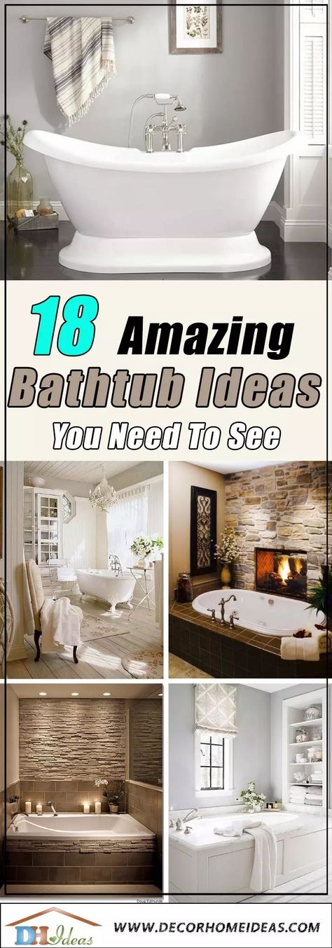 Spa Tub Decor Ideas, Bathtub Decor Tub Surround, Free Standing Bath Tub Ideas, Cool Bathtubs, Free Standing Tub Bathroom, Soaking Tub Decor, Jacuzzi Tub Bathroom Decor, Decorating Around Bathtub, Bathroom Tub Decor Ideas