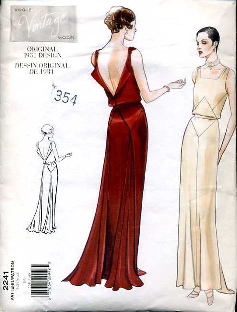 I would love to find this dress...or make it.   Ms Hepburns Closet: 1930's Hollywood Glamour 1930s Dress Evening, Backless Evening Gowns, Vogue Vintage, Vintage Vogue Sewing Patterns, Motif Vintage, 1930s Dress, 30s Fashion, Vintage Dress Patterns, Vogue Sewing