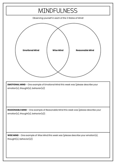 DBT Mindfulness Worksheets Dbt Group Mindfulness Activities, Empathy Worksheets For Adults, What Is Mindfulness Worksheet, Wise Mind Dbt Worksheet, Dbt Worksheet Activities, Mindfulness Worksheets For Adults, Cbt Therapy Worksheets For Kids, Dbt Mindfulness Activities, Dbt Group Activities For Teens