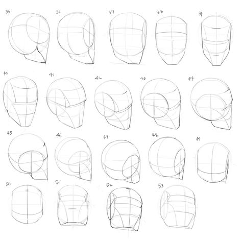 Anatomy Reference Head Sketch, Drawing Heads In Different Angles, Drawing Heads Loomis Method, Head Anatomy Tutorial, Head Proportions Reference, Loomis Head Different Angles, Head Drawing Tutorial Realistic, Face Different Angles Drawing, Loomis Method Body Drawing