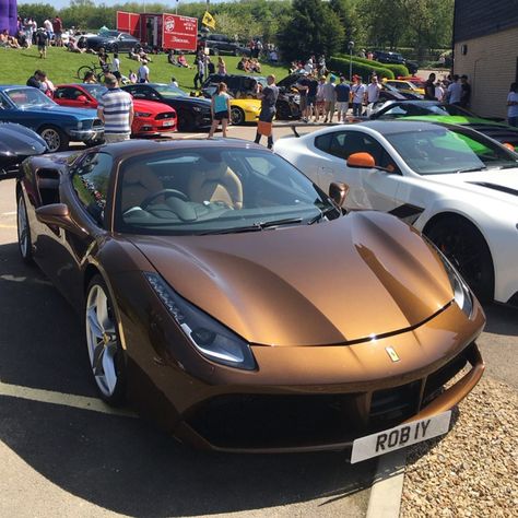 This 1/1 Ferrari 488 Spider 70th Anniversary is finished in this Dark brown Metallic which is inspired by the 365 GTC4 1971 which is also… Brown Cars, Brown Car, Ferrari 488 Spider, Ferrari Spider, Dr Car, 488 Spider, Luxury Helicopter, Ferrari Laferrari, Ferrari 488