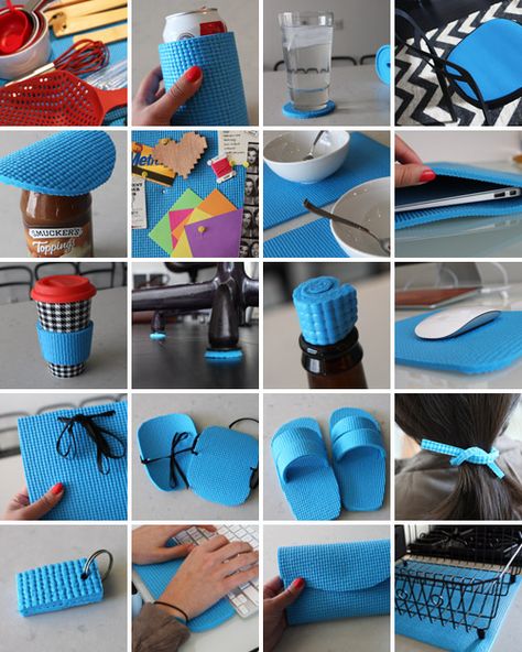 20 Creative Ways To Repurpose Old Yoga Mats- My fave is the jar-opener. Loved and Pinned by www.downdogboutique.com to our Yoga community boards Upcycling, Yoga Mat Diy, Upcycle Recycle, Reduce Reuse, Reuse Recycle, Cool Ideas, Kids Videos, Craft Videos, Yoga Mats