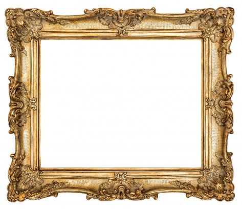 Baroque style golden picture frame | Premium Photo #Freepik #photo #frame #gold #ornament #decoration Gold Frame Gallery Wall, 데이비드 호크니, Molduras Vintage, Gold Photo Frames, Frame Props, Baroque Frames, Antique Picture Frames, Gold Ornament, Vintage Photo Frames