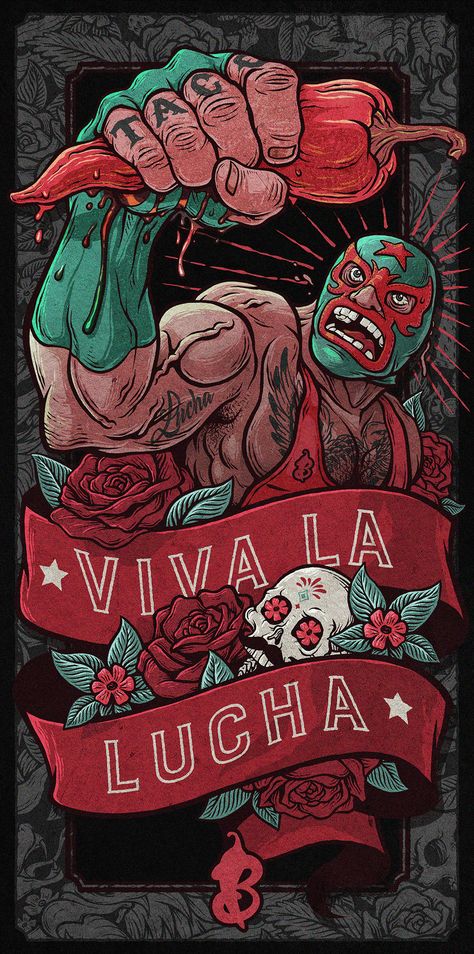 Alternative Comics, Wrestling Illustration, Mexican Wrestler, Mexican Culture Art, Latino Art, Wrestling Posters, Nurse Art, Chicano Art Tattoos, Menu Cover