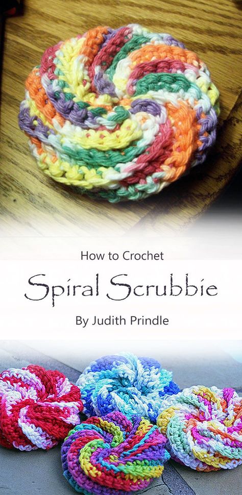 Amigurumi Patterns, Knitting Scrubbies Free Pattern, Scrubby Yarn Crochet Patterns, Scrubby Yarn Crochet, Spiral Crochet Pattern, Scrubbies Crochet Pattern, Crochet Dish Cloth Free Pattern, Scrubby Yarn, Spiral Crochet