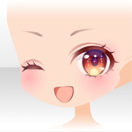 Wink Face Drawing, How To Draw A Winking Eye, Winking Eye Drawing, Winking Drawing, Chibi References, Chibi Poses, Winking Eye, Chibi Eyes, Pro Create