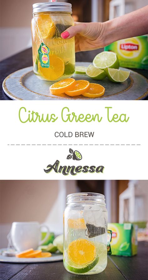 Citrus Green Tea, Tea Cold Brew, Green Tea Drinks, Tea Drink Recipes, Green Tea Recipes, Iced Green Tea, Full Body Detox, Iced Tea Recipes, Natural Detox