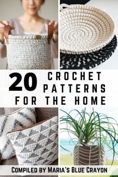 Check out this collection of sleek, modern crochet home decor patterns. Ranging from projects made for living areas to the kitchen, you are sure to find your next crochet idea! #crochethomedecor #crochetpatterns Crochet Home Decor Patterns, Home Decor Patterns, Modern Haken, Modern Crochet Patterns, Crochet Basket Pattern, Crochet Home Decor, Crochet For Home, Crochet Pillow, Crochet Diy