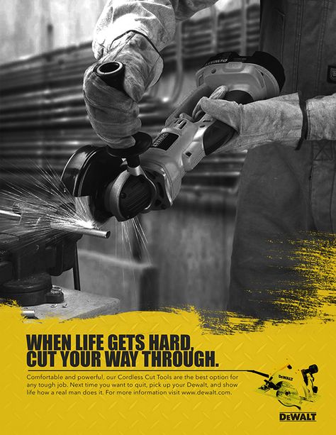 Related image Quality Poster Industrial, Construction Flyer, Dewalt Power Tools, Construction Branding, Real Estate Marketing Design, When Life Gets Hard, Metal Processing, Welding Jobs, Beauty Posters