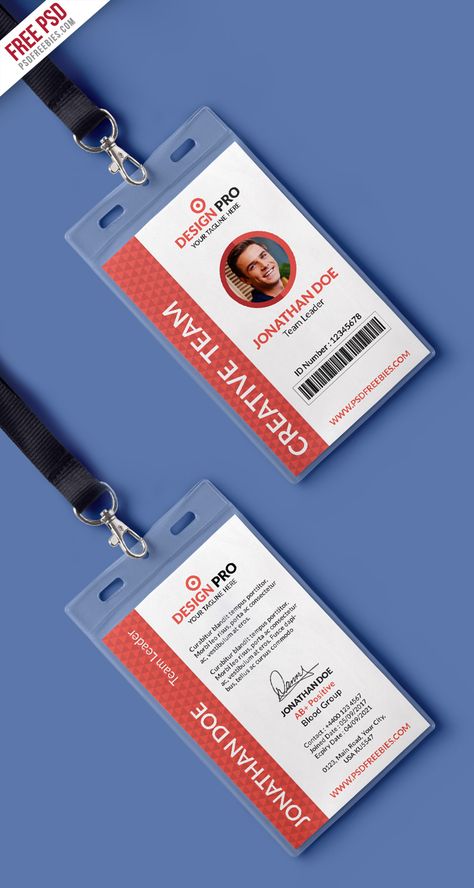 Office Identity Card Template PSD | PSDFreebies.com Identity Card Template, Id Card Design Template, Id Card Design, Identity Card Design, Employee Id Card, Employees Card, Card Design Template, Company Id, Lanyard Designs