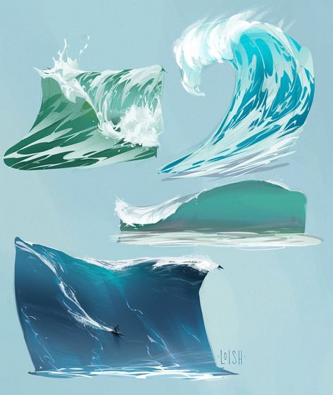 Loish on Twitter: "Waves! Trying to nail the shape and movement.   Step-by-step on how I painted these is available through my patreon! https://t.co/XKawLZv5Lr… https://t.co/KDVFS0xWeX" Digital Painting Tutorials, Ocean Day, Seni Cat Air, Life On Earth, Doodle Drawing, Water Art, Oceans Of The World, Wave Art, Arte Horror