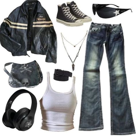Outfits For Women With Small Bust, Y2k Fashion Punk, Concert Outfit Ideas Night, Grunge Core Outfits, Casual Rock Outfits, Indie Rock Concert Outfit, Cute Corset Outfit, 70s Rock Fashion, Grunge Fits