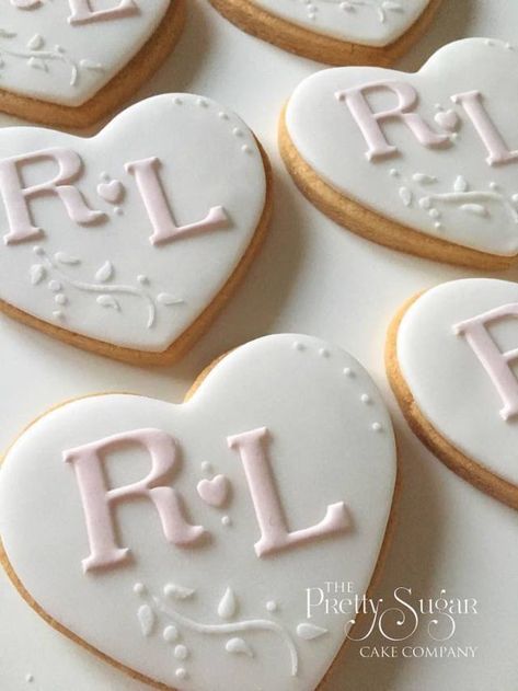 Wedding Biscuits, Wedding Cookies Decorated, Wedding Shower Cookies, Engagement Cookies, Anniversary Cookies, Bridal Cookies, Monogram Cookies, Cookie Wedding Favors, Wedding Cake Cookies