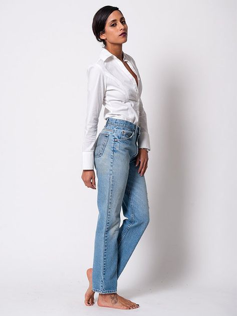 Which+Vintage+Levi's+Jeans+Cut+Is+the+Most+Flattering+for+YOUR+Body?+via+@WhoWhatWear Levis Mom Jeans High Waist, Levi Jeans Women Outfits, Levi 501 Jeans Women Outfit, Vintage Levis Jeans Outfit, Best Levis Jeans For Women, Levis Women Outfits, 501 Levis Women Outfits, 501 Jeans Outfit, Levi 501 Jeans Women