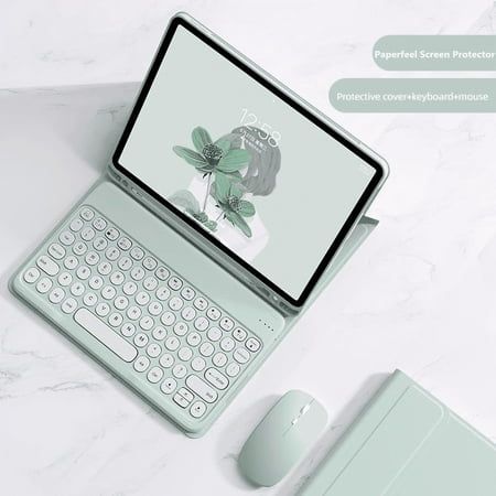 How to activate keyboard before use? --Power on: Slide the power button on the right to "ON" --Bluetooth pairing: After turning on the keyboard, press FN+C for 3 seconds, then find "Bluetooth keyborad" on the tablet to pair.  [Premium Material]: Our iPad keyboard case is made of good quality PU. Soft, smooth and it gives a luxurious feeling. The interior case is made of high-quality flexible TPU with honeycomb heat dissipation. Keyboard case can protect your tablet from drops and scratches. Prec Ipad Case With Keyboard, Ipad Things, Ipad Keyboard Case, Husband Office, Ipad Pro 12 9 Case, Gift Wishlist, Keyboard With Touchpad, Cute Ipad Cases, Mini Keyboard
