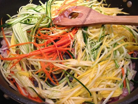 Well Dined | Sauteed Vegetable Julienne #vegetarian #vegan #paleo Eating Clean, Julienne Vegetables, Pasta Primavera, Spiralizer Recipes, Christmas Foods, Beverage Recipes, Sauteed Vegetables, Paleo Vegan, Summer Vegetable