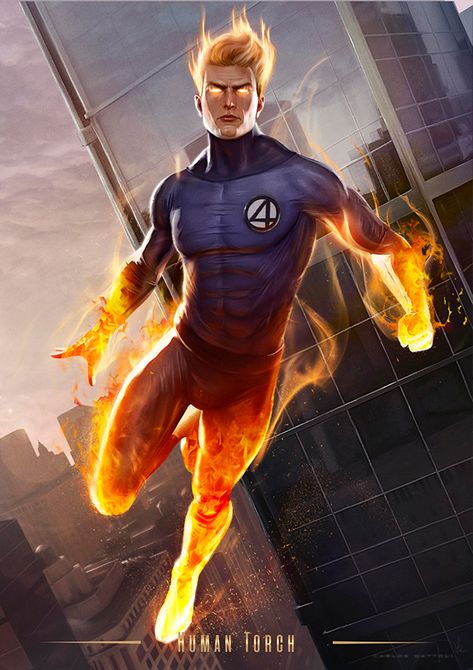 Human Torch (Card#2) on Behance Fantastic Four Human Torch, Human Torch Wallpaper, Human Torch Comic Art, Marvel Human Torch, Fantastic 4 Wallpaper, Human Torch Art, Human Torch Comics, Fantastic Four Wallpaper, The Human Torch