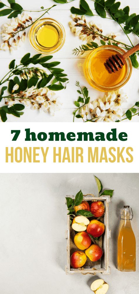 Honey Hair Mask {7 Homemade Recipes} Lemon Juice Hair, Homemade Hair Mask Recipes, Homemade Hair Masks, Best Diy Hair Mask, Olive Oil Hair Mask, Honey Hair Mask, Lemon Hair, Hair Mask Recipe, Homemade Hair Mask