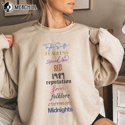 Taylor Swift Albums Sweatshirt, Taylor Swift Diy Shirt Ideas, Taylor Swift Album Sweatshirt, Taylor Swift Album Shirt, Taylor Swift Midnight Shirt, Taylor Swift Eras Sweatshirt, Custom Taylor Swift Shirt, Embroidery Taylor Swift Shirt, Taylor Swift Eras Tour Shirt Ideas