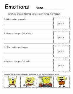 Emotions worksheet for kids Spongebob Emotions, Spongebob Worksheets, Worksheet For Adults, Feelings Worksheet, Emotions Worksheet, Feelings Lessons, Identifying Emotions, Counseling Worksheets, Feelings Activities