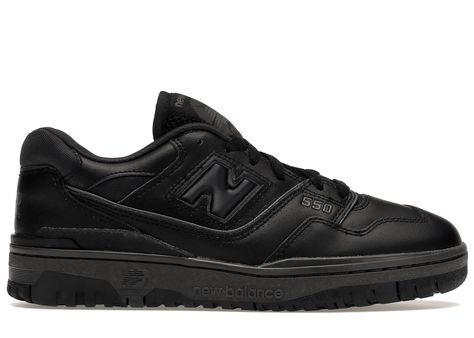 Men's New Balance 550 Triple Sneakers in Black. New Balance 550 Triple Black, Black Shoes Outfit, All Black Adidas, Black Adidas Shoes, Shoes Png, Balance 550, Black Outfit Men, New Balance Style, New Balance 550