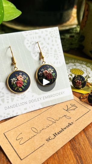 15K views · 2.3K reactions | Tiny embroidered earrings are one of my most-requested items🪡 While they turn out so cute they are double the work… and if you know me well, you know I love making ONE-of a kind things 😉 But when your mom requests a pair of hand-stitched earrings for Mother’s Day…you better believe two free-handed mirroring floral motifs are going to show up on my hoop just for her 💕 

This was such a fun stitch and working with new finding is so refreshing! These lovely gold dangle earrings are from my friend @schandworks! She carries lots of embroidery jewelry parts and many come with metal bases just like these earrings did. They are high-quality and perfect for making tiny treasurable gifts to brighten someone’s day 🤗 I highly recommend!

#embroidery #handembroidery #em Jewelry Parts, Embroidered Earrings, Gold Dangle Earrings, Embroidery Monogram, Embroidery Jewelry, Hand Mirror, Your Mom, Gold Earrings Dangle, Floral Motifs