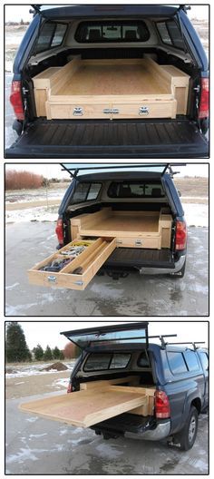 Auto Camping, Bil Camping, Truck Organization, Kangoo Camper, Mobile Workshop, Truck Bed Storage, Truck Bed Camping, Van Storage, Truck Bed Camper