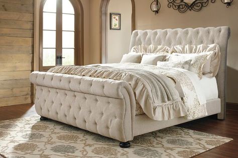 Ballwin Upholstered Sleigh Bed King Sleigh Bed, Queen Sleigh Bed, Upholstered Sleigh Bed, Upholstery Bed, King Upholstered Bed, Queen Upholstered Bed, Tufted Bed, Sleigh Bed, Upholstered Panel Bed
