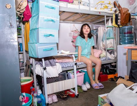 Capturing Life in China’s Crowded College Dorms College Dorms, College Dorm Rooms, Small Room Makeover, Small Dorm, Dormitory Room, Study In China, College Photography, Dreamy Room, Environmental Design
