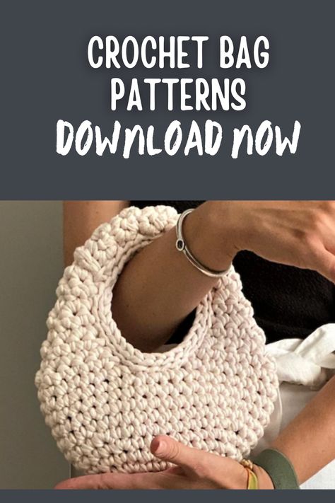 "Discover a collection of stunning crochet bag patterns for your next project! From simple to intricate designs, find the perfect pattern to suit your style and skill level. Create fashionable bags for any occasion with these inspiring crochet patterns." Hobo Bag Crochet Pattern Free, Crochet Hobo Bag Free Pattern, Crochet Hobo Bag Pattern, Crochet Crossbody Bag Pattern Free, Small Bag Pattern, Crochet Small Bag, Free Crochet Purse Patterns, Crochet Hobo Bag, Crochet Bag Patterns