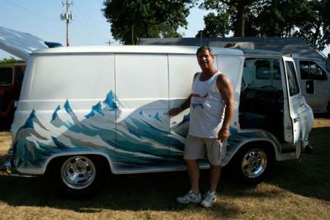 Fantasy Mural, Customized Vans, Vans Painted, 4x4 Camper Van, Fords 150, Old School Vans, Painted Vans, Van Wrap, Van Life Diy