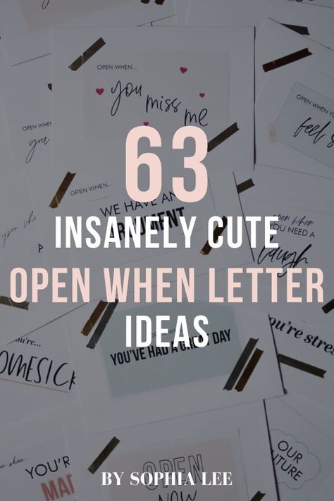 Open When Letters Topics, Open When Letters For Boyfriend, Open When Cards, Letter To Best Friend, Open When Envelopes, Presente Diy, Sophia Lee, Open When Letters, Letters To Boyfriend