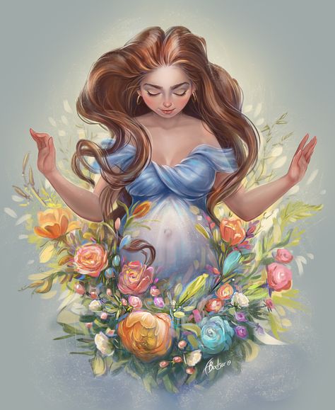 Pregnancy, Alla Badsar on ArtStation at https://www.artstation.com/artwork/9ez5KW Pregnancy Illustration, Birth Art, Pregnancy Art, Divine Beauty, Mother Art, Advocate Art, Mom Art, Family Art, Mandala Drawing