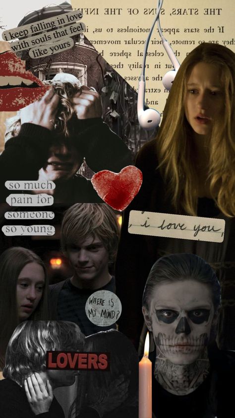American Horror Story Tate And Violet, Tate Langdon Wallpaper Iphone, Ahs Tate And Violet, Tate And Violet Wallpaper, Tate And Violet Aesthetic, Violet And Tate, Ahs Wallpaper, American Horror Story Season 1, Violet Ahs