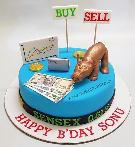 Share market theme customised cake for stock brokers birthday by Sweet Mantra - Customized 3D cakes Designer Wedding/Engagement cakes in Pune - https://cakesdecor.com/cakes/341118-share-market-theme-customised-cake-for-stock-brokers-birthday Share Market Theme Cake, Money Birthday Cake, Cake Designs For Boy, Cake Design For Men, Cake Designs For Girl, Cake For Boyfriend, Wedding Cake Trends, Perfect Wedding Cake, Happy Anniversary Cakes